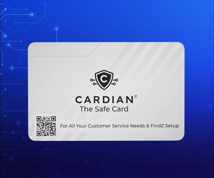 Close-up of the Cardian The Safe Card RFID blocking card design