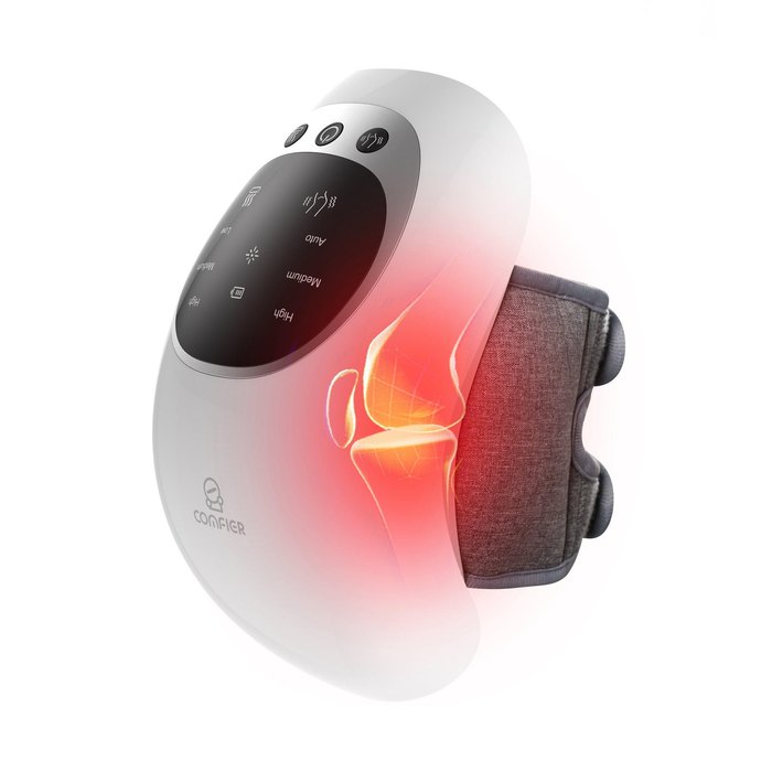 Comfier cordless knee massager wrap with heat and light