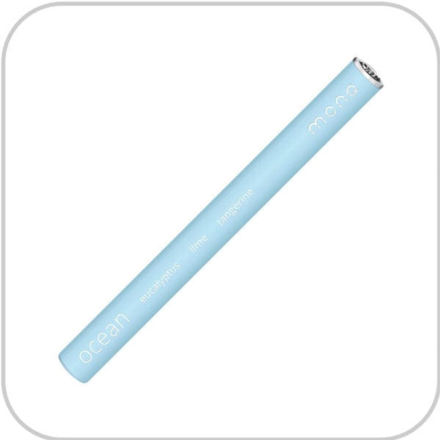 A light blue MONQ personal aromatherapy diffuser on a white background