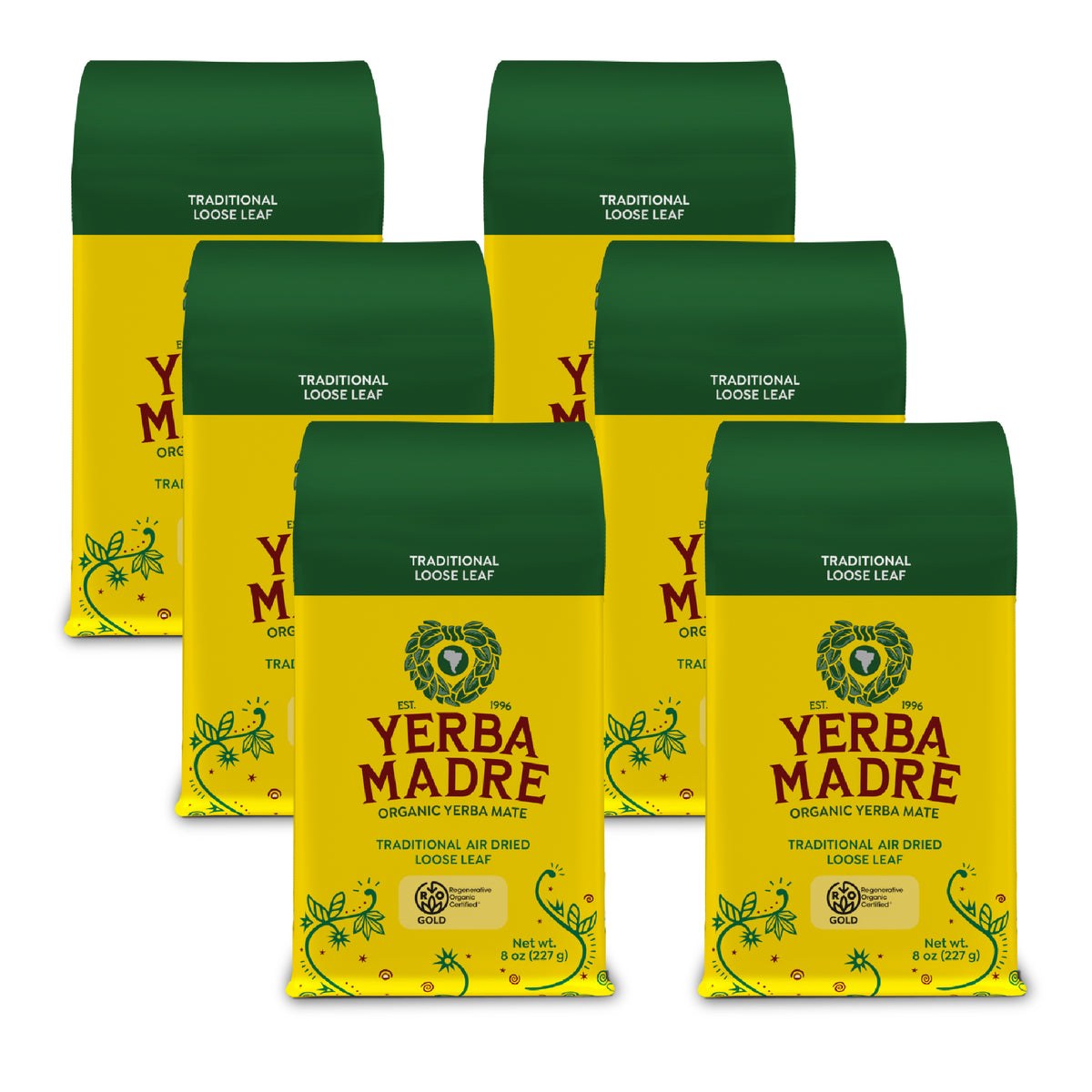 Yerba Madre traditional air-dried organic yerba mate loose leaf bags