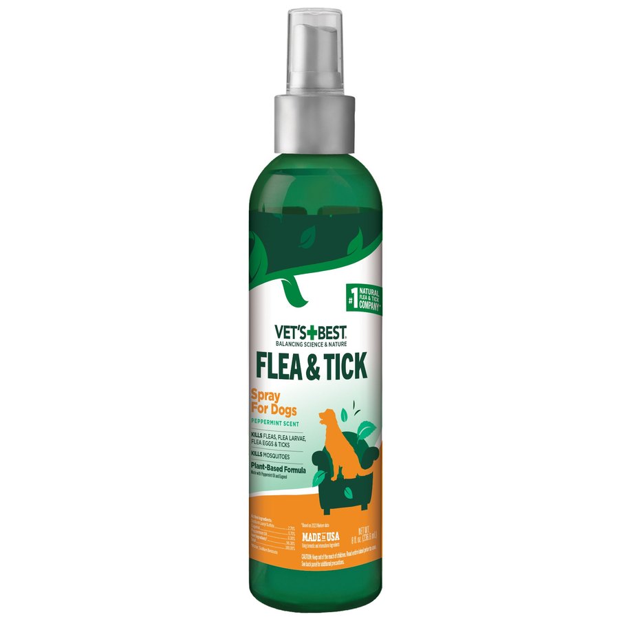 Vet's Best Flea & Tick Spray for Dogs, plant-based peppermint formula