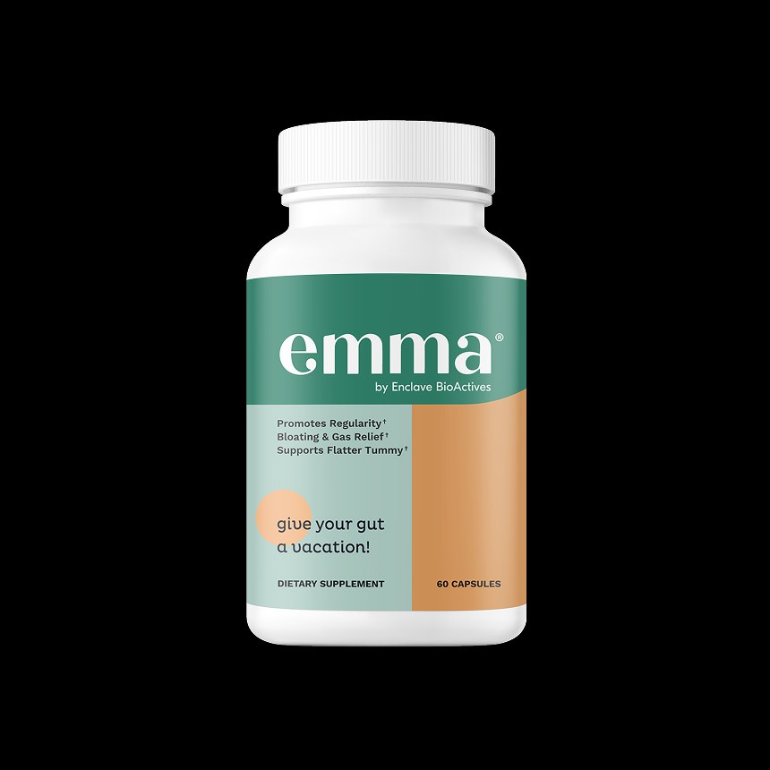 Front of an Emma Relief bottle by Enclave BioActives, 60 capsules