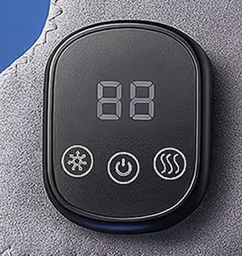 Close-up of the EMSense control unit showing the display and mode buttons