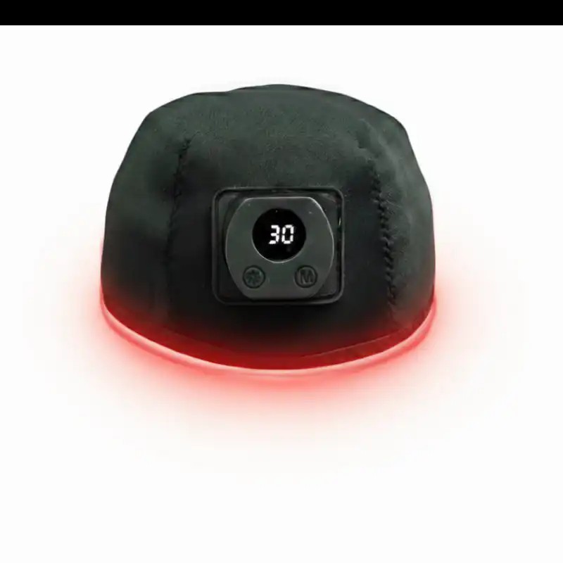 The Glokore Hair Regrowth Cap on white showing its digital timer display and control buttons