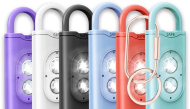 Halo Siren personal safety alarm shown in several color options