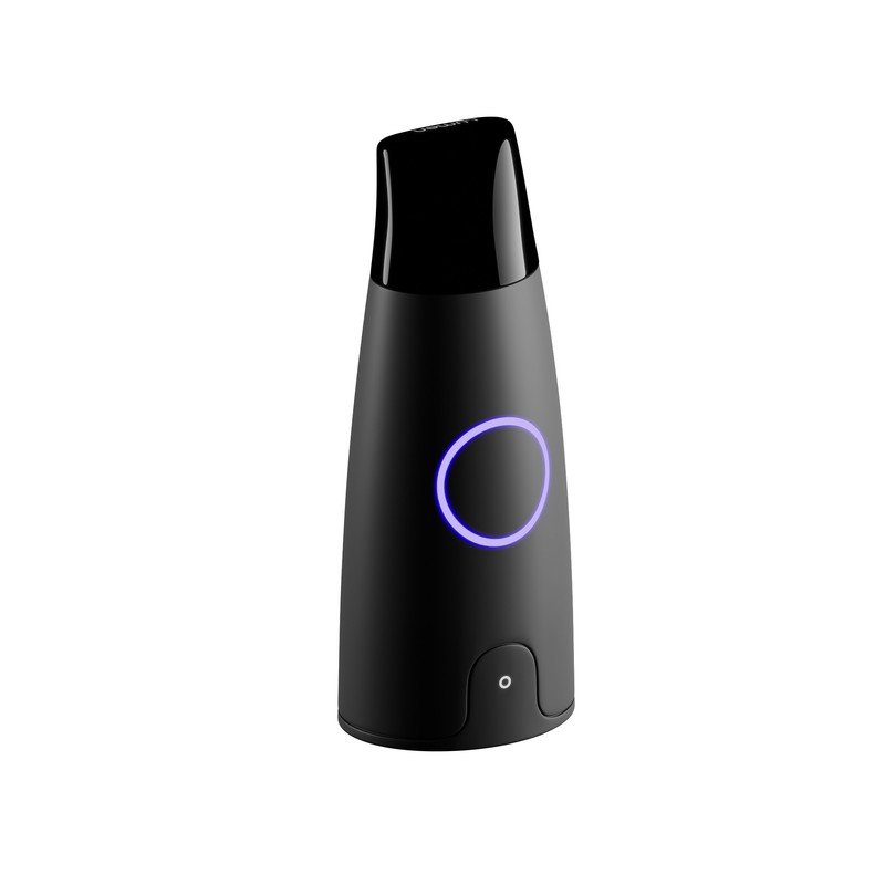 The Lumen metabolism tracker, a matte black handheld device with a glowing ring button