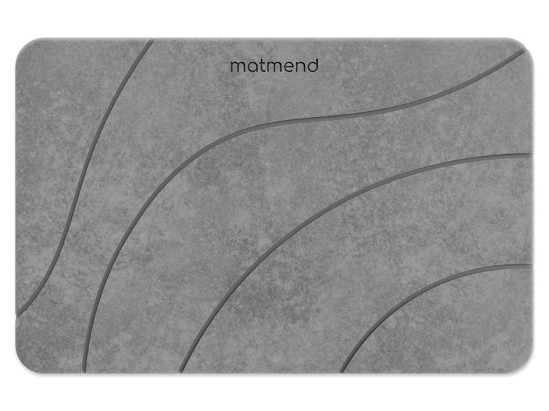 Close-up of the Mat Mend diatomaceous earth stone surface with its wave pattern