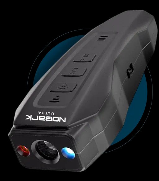 NoBark Ultra ultrasonic anti-barking device front view showing the emitter and indicator lights