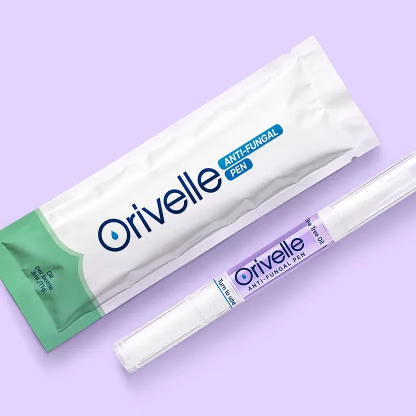The Orivelle Anti-Fungal Pen and its foil packaging
