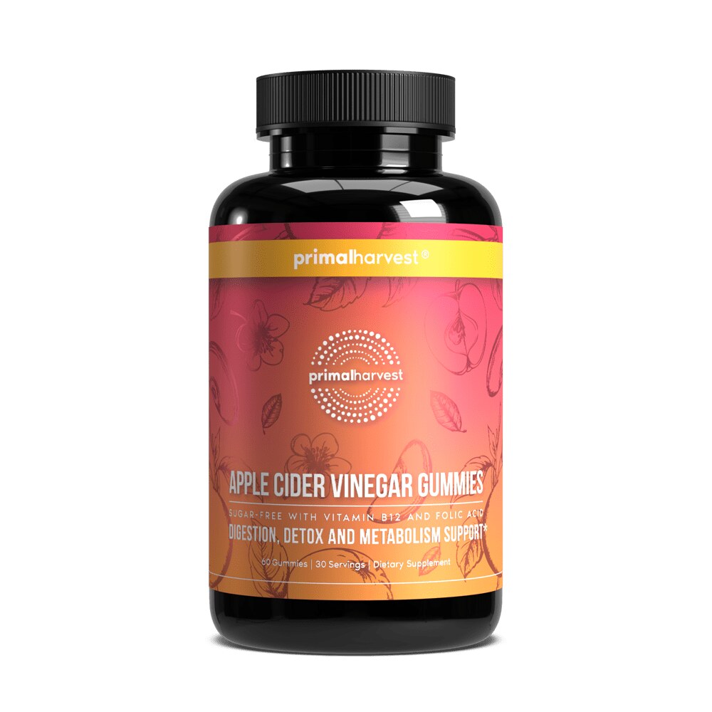 Primal Harvest ACV Gummies bottle on a white background