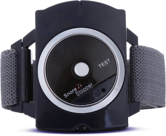 Sleep Connection anti-snore wristband shown with its adjustable strap open