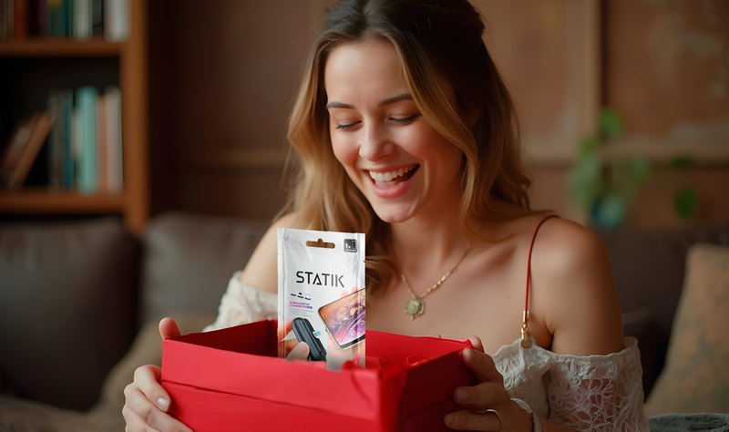 A person unboxing the Snap-N-Charge magnetic mini power bank