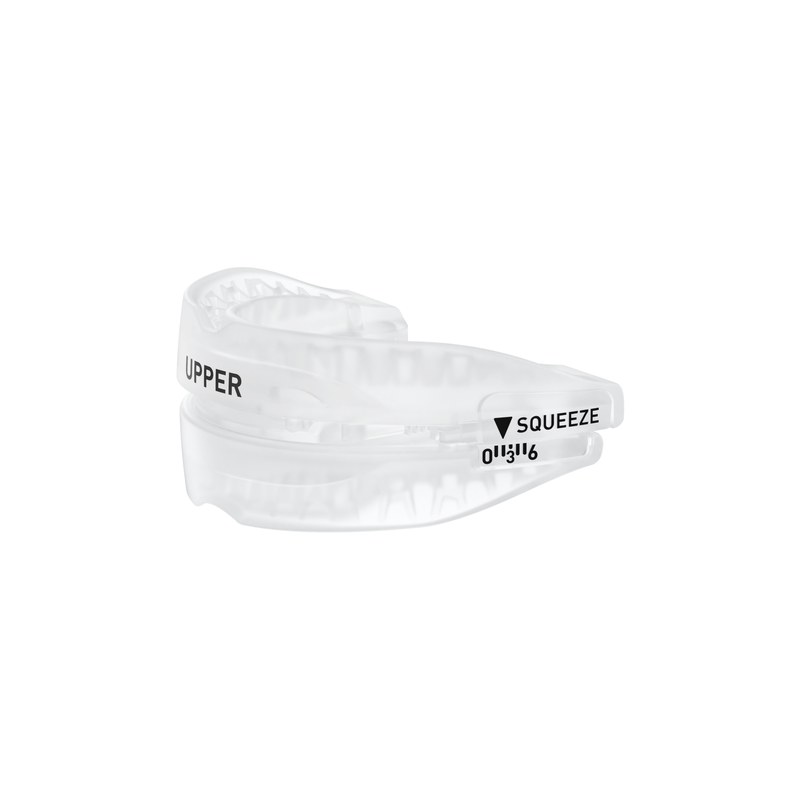 The SnoreRX anti-snoring mouthpiece showing its Calibrator adjustment