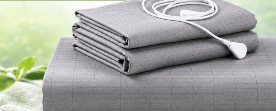 Terra grounding sheet with its white connecting cord coiled on top