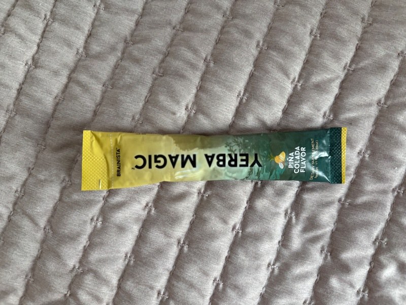 A Yerba Magic Piña Colada single-serve stick pack