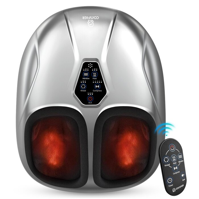 Comfier 4-in-1 shiatsu foot massager with heat and wireless remote