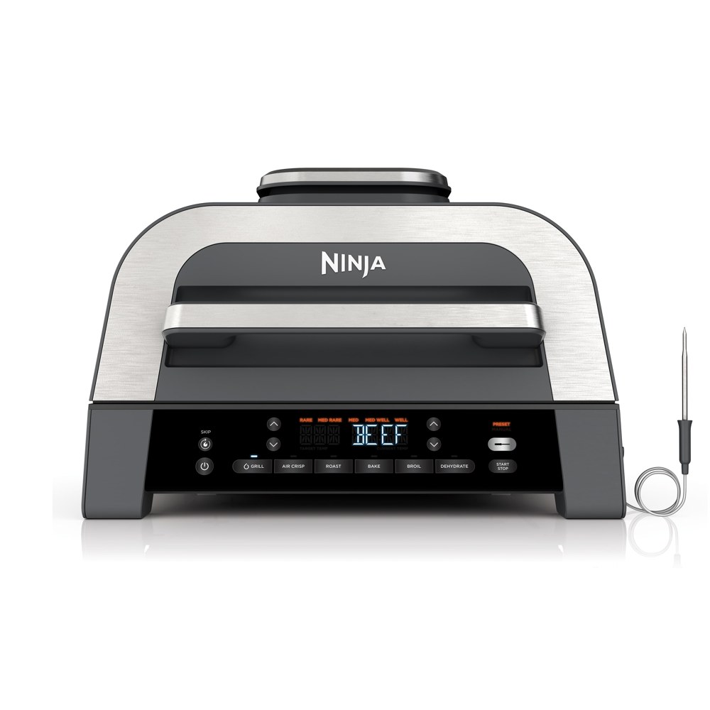 Ninja Foodi Smart XL 6-in-1 indoor grill and air fryer in black and silver
