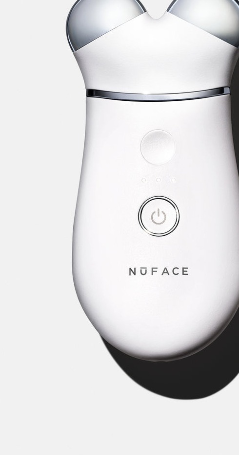 The NuFACE Trinity+ microcurrent facial toning device in white